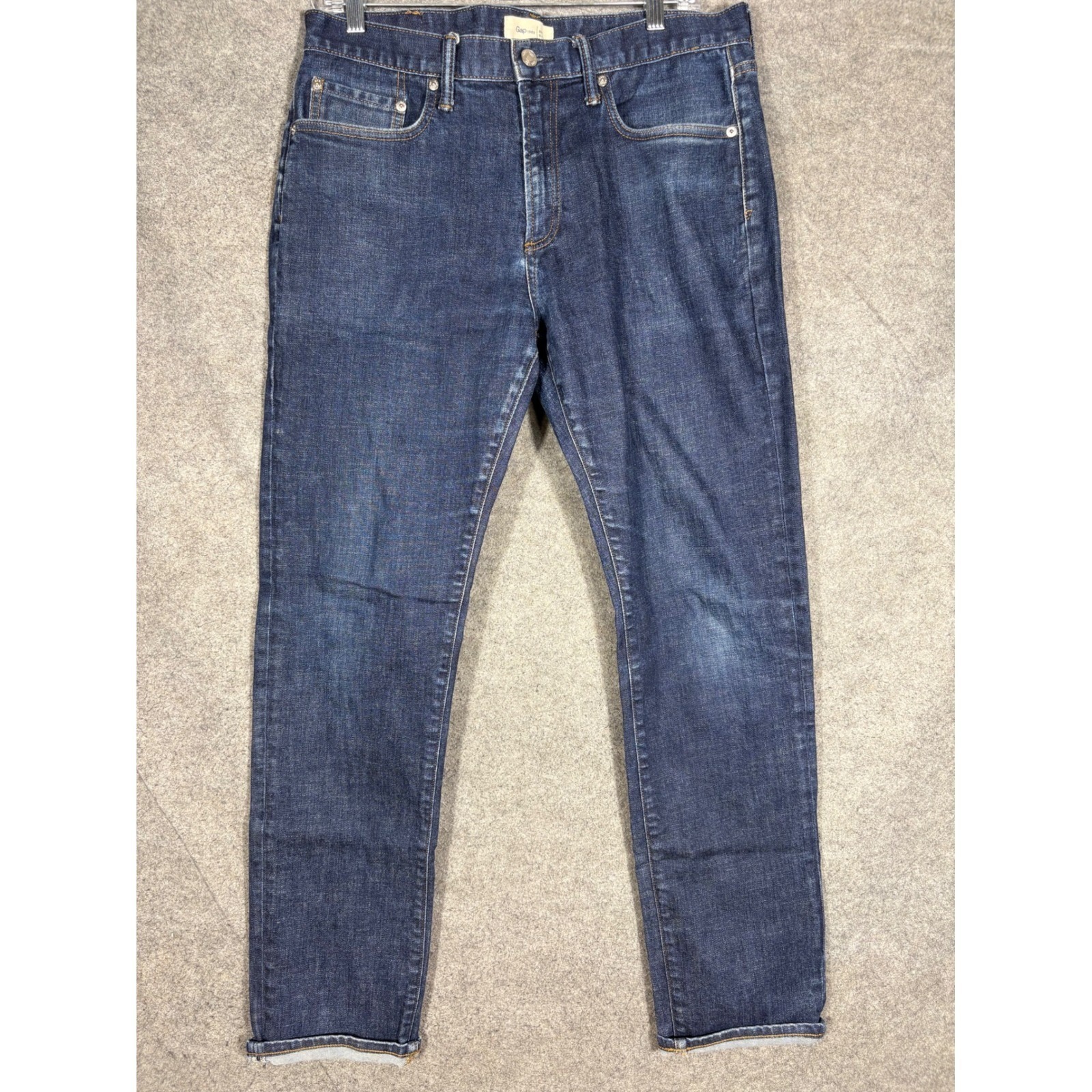 Gap 1969 Slim Fit Mens Jeans 33x32 Dark Wash Blue Denim Pants